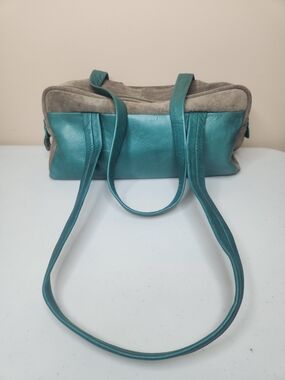 Harold's Teal Leather & Suede Shoulder Bag